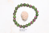 Premium CHARGED Ruby Zoisite Crystal 8mm Bead Bracelet Stretchy ENERGY REIKI