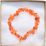 Premium CHARGED Carnelian Agate Crystal Chip Stretchy Bracelet REIKI Energy!