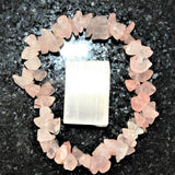 Premium CHARGED Rose Quartz Crystal Chip Stretchy Bracelet Healing REIKI Energy!