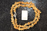 CHARGED Citrine Crystal Chip 18" Necklace Polished ENERGY REIKI