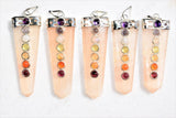 CHARGED 7 Chakra ORANGE Selenite Crystal Perfect Pendant + 20" Chain WOW!