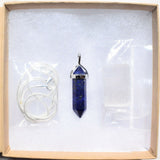 Faceted Lapis Lazuli Crystal Perfect Pendant 20" Silver Chain
