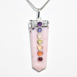 CHARGED 7 Chakra Himalayan Pink Opal Crystal Perfect Pendant + 20" Chain