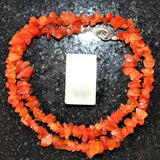 CHARGED Carnelian Agate Crystal Chip 18" Necklace Polished ENERGY REIKI