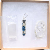 CHARGED Faceted K2 Granite (Azurite) Crystal Perfect Pendant + 20" Chain