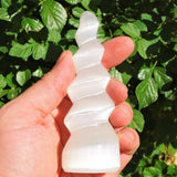 4.0" Spiral Tower of Peace Selenite Healing Crystal 252g [1] : ZENERGY GEMS