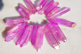 xToo Hot Pink™ Rainbow Aura Quartz Crystal Perfect Pendant™ 26" 925 Silver Chain