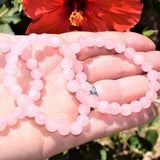 [1] Premium CHARGED Rose Quartz Crystal 8mm Bead Bracelet Stretchy ENERGY REIKI