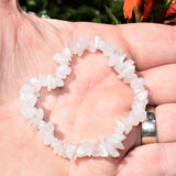 Premium CHARGED Rainbow Moonstone Crystal Chip Stretchy Bracelet REIKI Energy!