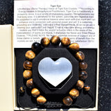 Premium CHARGED Golden Tiger Eye Crystal 12mm Bead Bracelet Stretchy REIKI