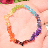 [3] CHARGED 7 Chakra Crystal Chip Stretchy Bracelet  REIKI Energy! ZENERGY GEMS