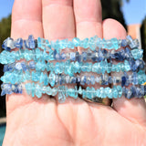 CHARGED Blue Apatite & Blue Kyanite Crystal Stretchy Bracelet REIKI